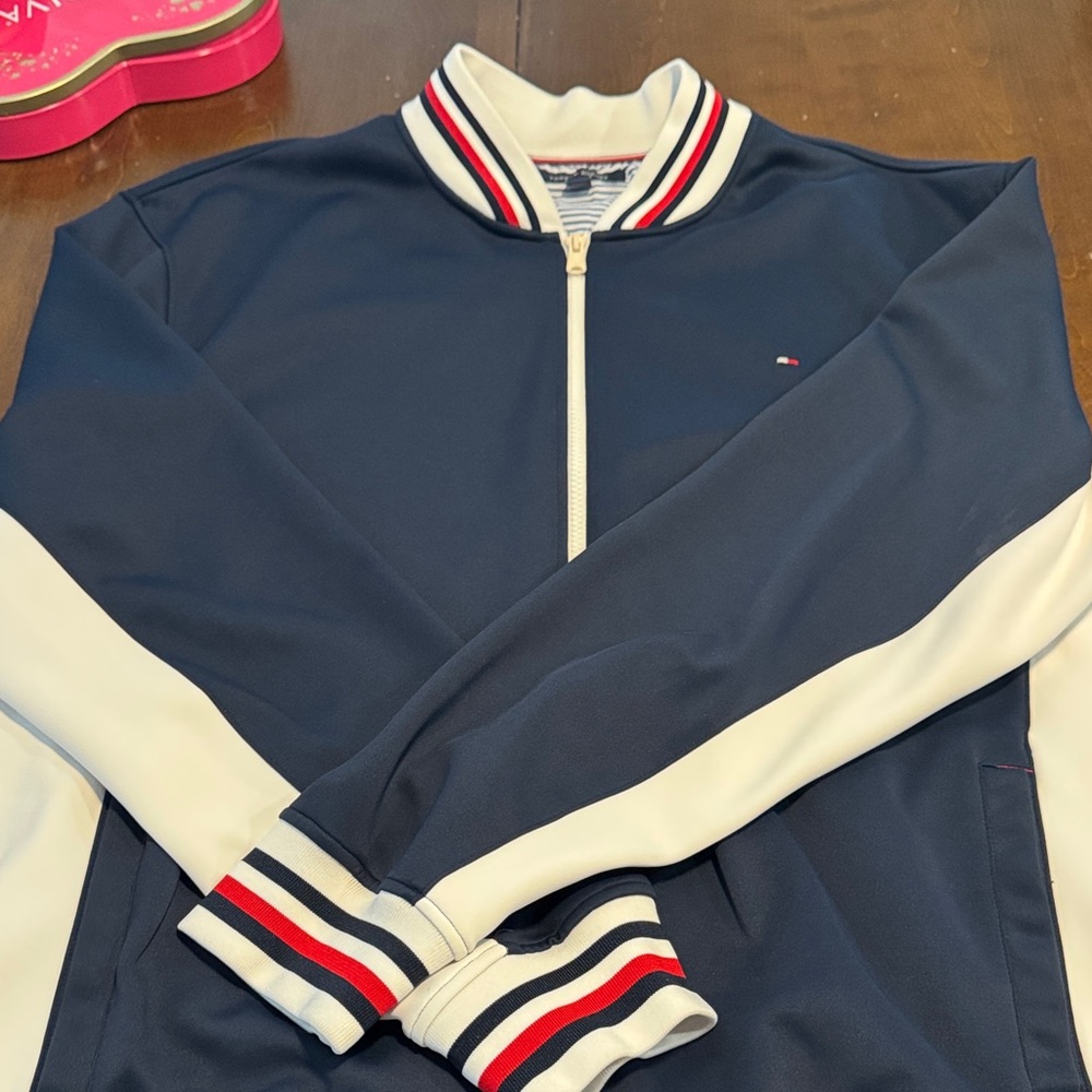 Tommy Hilfiger Navy and White Lightweight Jacket